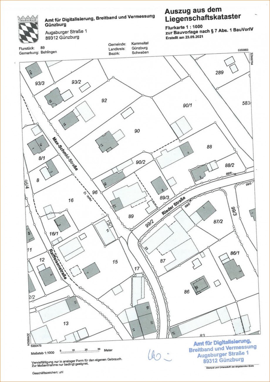 Lageplan Behlingen_001 Wohngrundst�ck Kammeltal / Behlingen