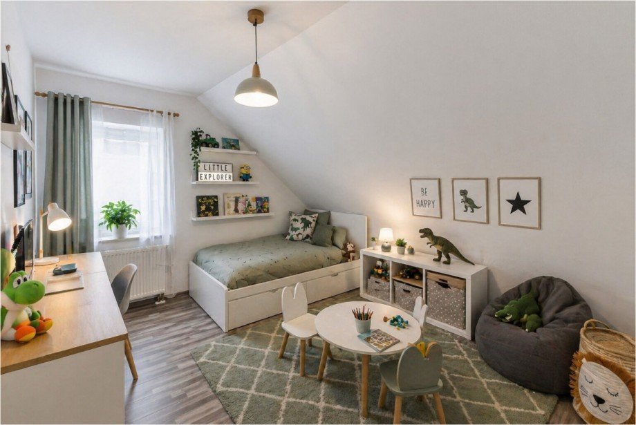 Kinderzimmer/Beispieleinrichtung Dachgeschosswohnung Bibertal