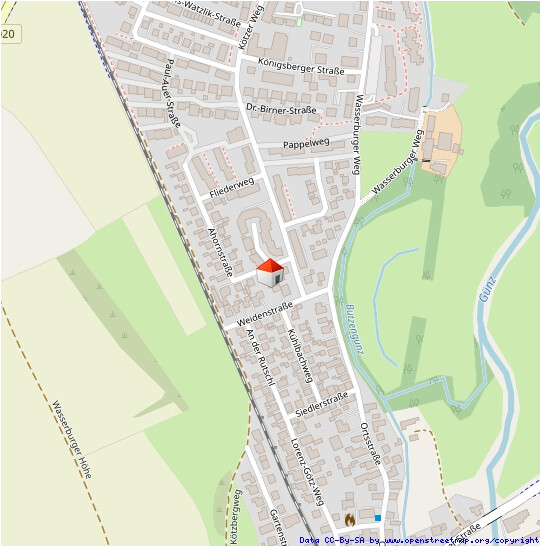 Lageplan Einfamilienhaus G�nzburg / Wasserburg