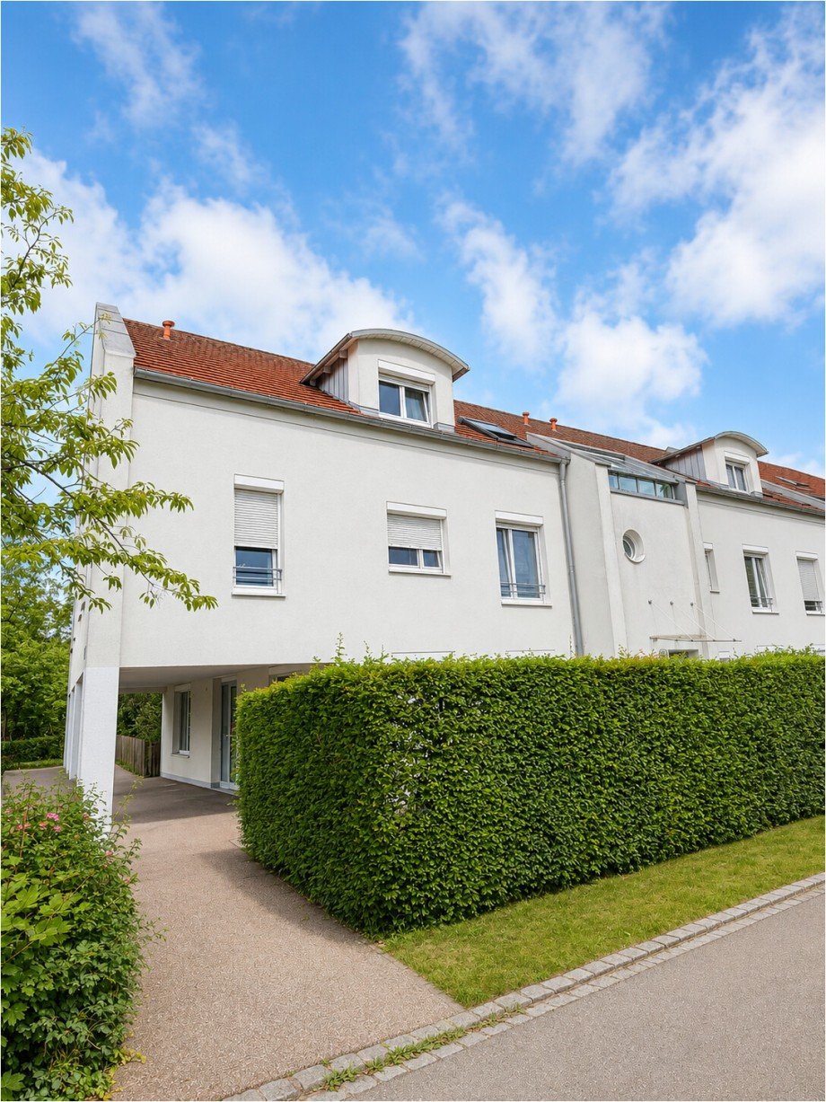 Hausansicht Eingang Etagenwohnung Langweid am Lech
