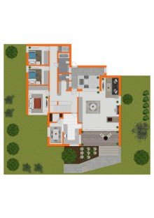 Grundriss EG mit Garten Ogulo Seltene Gelegenheit: Ein Architektenhaus zum Verlieben - mit Garten, Freiraum & vielen M�glichkeiten