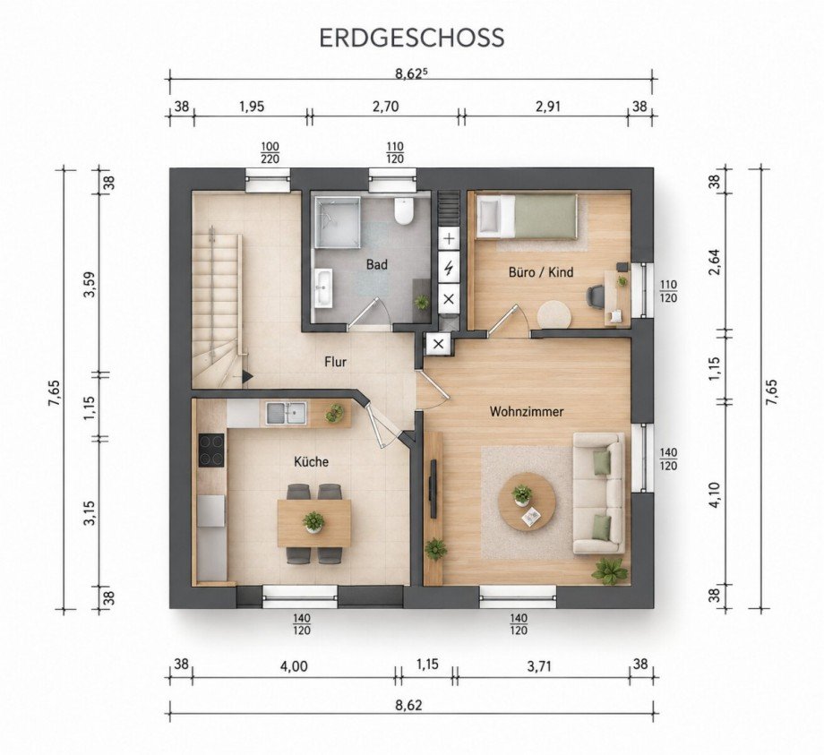 EG Grundriss KI Bauernhaus Burtenbach