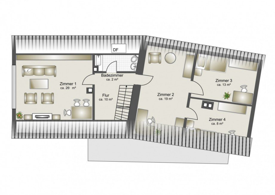 Dachgeschoss Etagenwohnung Fischach