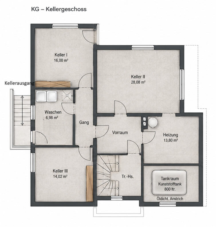 Grundriss KG Erdgeschosswohnung Burgau