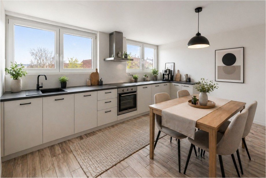K�che/Beispieleinrichtung Dachgeschosswohnung Bibertal