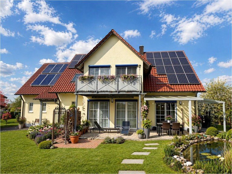 Hausansicht mit Garten Kutzenhausen / Maingr�ndel Einfamilienhaus Wo Wohntr�ume wahr werden-Familienidyll mit Einliegerwohnung im ruhigen wundersch�nen Gartenparadies