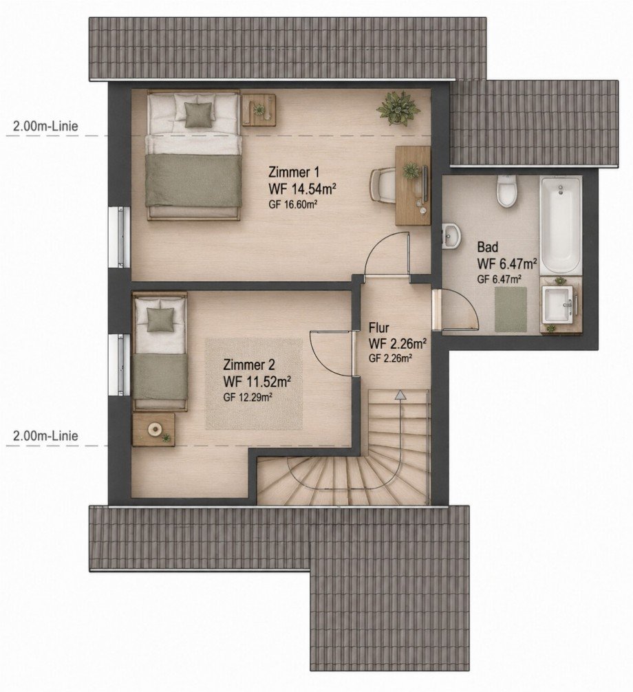 ELW Dachgeschoss Einfamilienhaus Kutzenhausen / Maingr�ndel